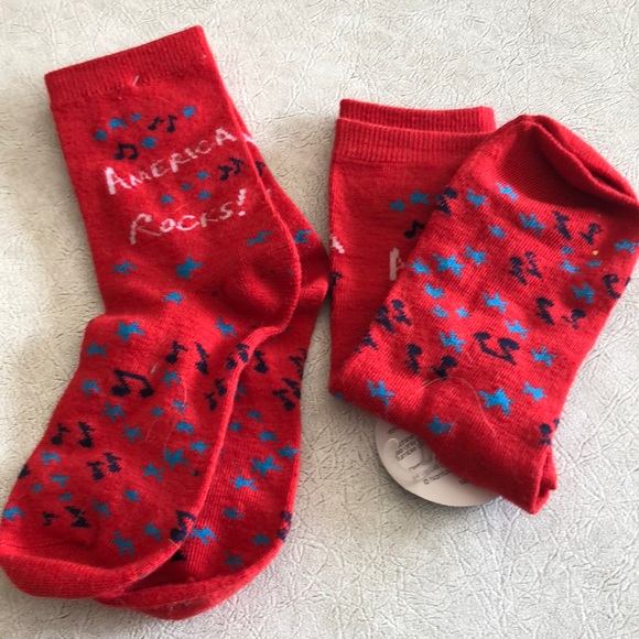 Set of 2 patriotic America Rocks socks adult:child - Picture 2 of 2